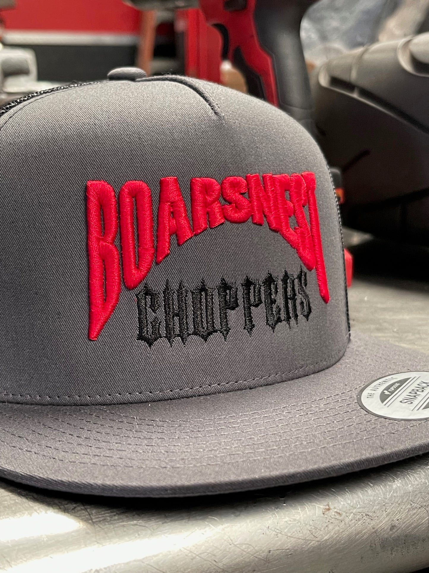 BNC OG Logo Snapback Red on Grey / Grey Mesh trucker